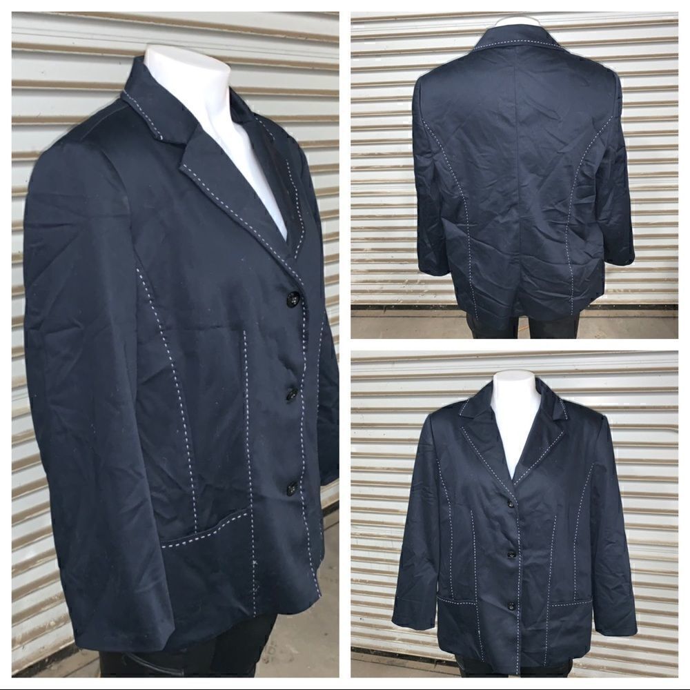 Alfred Dunner Jean blazer with stitch detail